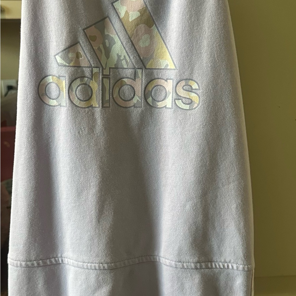 Adidas Gray Sweatshirt with Multicolor Logo